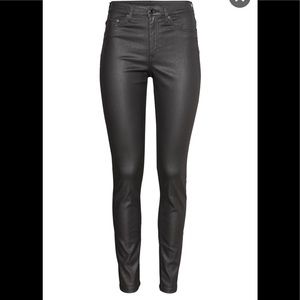 High Waisted Skinny Leather Jeans